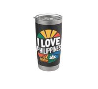 J'adore les fleurs de Jeepney des Philippines Gobelet isotherme en acier inoxydable double paroi