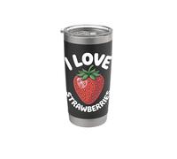J'adore les fraises, Vibrant Fruit Passion Gobelet isotherme en acier inoxydable double paroi