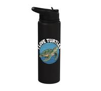 J'adore les tortues, l'océan et la vie marine Stainless Steel Insulated Water Bottle