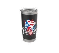 J'adore l'île de Porto Rico PR Travel Heart Tourist Vacation Gobelet isotherme en acier inoxydable double paroi