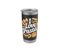 J'adore Pasta Fun Foodie Expression Gobelet isotherme en acier inoxydable double paroi
