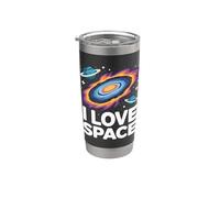 J'adore Space Cosmic Galaxy Adventure Gobelet isotherme en acier inoxydable double paroi
