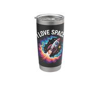 J'adore Space Rocket Cosmic Adventure Gobelet isotherme en acier inoxydable double paroi