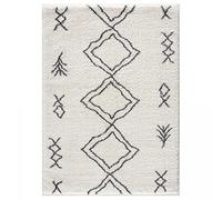 Jadorel Tapis Berbère Style, 280 X 370 Cm, Motif Berbère Graphique, Crème, Gris Foncé, Tissé Shaggy, Fabriqué en Turquie, Grand Salon, 5034