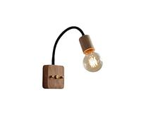 Jadssox Applique Murale en Bois Applique Murale à col de Cygne Flexible Lampe de Lecture Industrielle à Montage Mural, luminaire d'intérieur de Ferme E27 Appliques câblées pour Salon Chambre