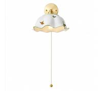 Jadssox Applique Murale En Céramique Avec Interrupteur À Chaîne, Luminaire Mural Réglable En Or Antique, Appliques De Vanité En Porcelaine Blanche For Chambre À Coucher, Salon, Cuisine
