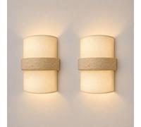 Jadssox Applique murale en travertin Luminaire mural en tissu