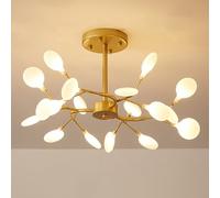 Jadssox Plafonnier Firefly Lustre doré Moderne Éclairage de Plafond Spoutnik Proche du plafonnier, Plafonniers Suspendus LED G4 pour Chambre à Coucher, Salon, Restaurant, décoration d'intérieur