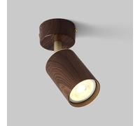 Jadssox Spot de Plafond à Angle réglable, éclairage directionnel Semi-encastré sur Rail Finition Noyer, plafonniers rétro Modernes en métal pour Bureau, Mur d'images, Couloir
