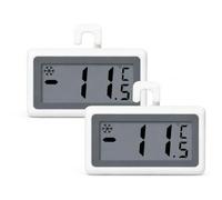 JADUFHU Lot de 2 thermomètres de réfrigérateur étanches avec grand écran LCD, design magnétique et crochet, moniteur de température pour réfrigérateur, mini thermomètre d'intérieur
