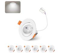 Jaenmsa Spot LED Encastrable Orientable, 4W Trou Φ 55-65mm 6000K Blanc Froid 400LM spots de Plafond, 30-60° Extra Plat Spot Salle de Bain IP44, Non Dimmable, Lot de 6