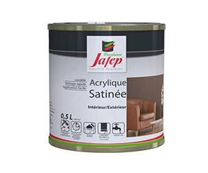 Jafep 021826331 Acrylic Peinture Acrylique Satinée, Noir, 0,5 L