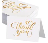 JAGERGREEN 50 Cartes de Remerciement 127x178mm - Thank You Cards Premium 200 g/m² - Cartes Pliées Merci pour Mariage, Collègues, Amis, Communion & Fête