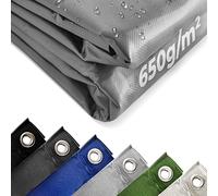 Jago® Bâche de Protection - 2x3m, Imperméable, Durable, Résistant aux Hautes Températures et aux UV, Multi-Usages, Polyester, PVC, Gris - Couverture de Survie, Extérieur, Camping, Bois