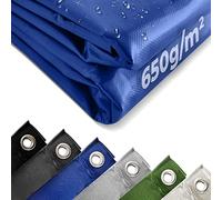 Jago® Bâche de Protection - 2x3m, Imperméable, Durable, Résistant aux Hautes Températures et aux UV, Multi-Usages, Polyester, PVC, Bleu - Couverture de Survie, Extérieur, Camping, Bois