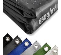 Jago® Bâche de Protection - 4x6m, Imperméable, Durable, Résistant aux Hautes Températures et aux UV, Multi-Usages, Polyester, PVC, Anthracite - Couverture de Survie, Extérieur, Camping, Bois