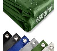 Jago® Bâche de Protection - 4x6m, Imperméable, Durable, Résistant aux Hautes Températures et aux UV, Multi-Usages, Polyester, PVC, Vert - Couverture de Survie, Extérieur, Camping, Bois