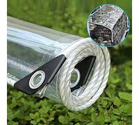JAHQ Bâche de Protection en PVC 500g/m² untra Haute densité bâche imperméable Transparente avec œillets Couverture pour Jardin extérieur - 240cm x 490cm