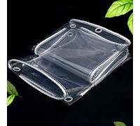 JAHQLIGHT Bâche Bâche en Plastique imperméable de PVC de bâche Transparente avec des Oeillets, des couvertures de Feuille d'usine de Fleur Anti-Pluie, 360g / m² - 220cm x 340cm