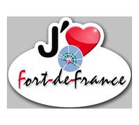 J'aime Fort De France (15x11cm) - Sticker/Autocollant
