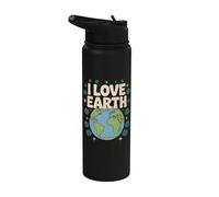 J'aime la conservation de la nature de la Terre Stainless Steel Insulated Water Bottle