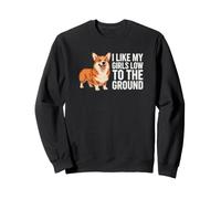 J'aime Le Chien Corgi drôle de Mes Filles au Ras du Sol Sweatshirt