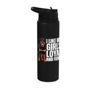 J'aime le chien Rottie Rottweiler loyal et féroce de mes filles Stainless Steel Insulated Water Bottle