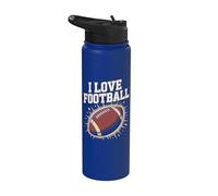 J'aime le football, la passion du football américain Stainless Steel Insulated Water Bottle