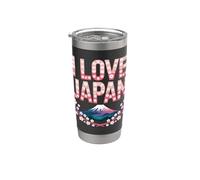 J'aime le Japon, les cerisiers en fleurs du mont Fuji Gobelet isotherme en acier inoxydable double paroi