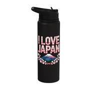 J'aime le Japon, les cerisiers en fleurs du mont Fuji Stainless Steel Insulated Water Bottle