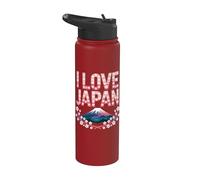 J'aime le Japon, les cerisiers en fleurs du mont Fuji Stainless Steel Insulated Water Bottle