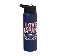 J'aime le Japon, les cerisiers en fleurs du mont Fuji Stainless Steel Insulated Water Bottle