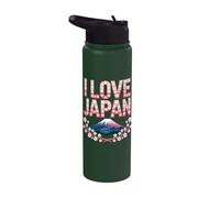 J'aime le Japon, les cerisiers en fleurs du mont Fuji Stainless Steel Insulated Water Bottle