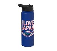 J'aime le Japon, les cerisiers en fleurs du mont Fuji Stainless Steel Insulated Water Bottle