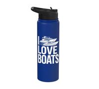 J'aime les bateaux et l'aventure nautique Stainless Steel Insulated Water Bottle