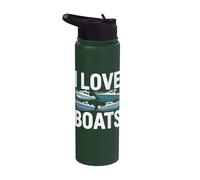 J'aime les bateaux et les amateurs d'aventures nautiques Stainless Steel Insulated Water Bottle