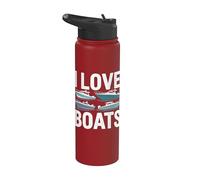 J'aime les bateaux et les amateurs d'aventures nautiques Stainless Steel Insulated Water Bottle