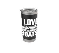 J'aime les bateaux, l'aventure nautique, la passion Gobelet isotherme en acier inoxydable double paroi