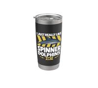 J'aime les dauphins à long bec Gobelet isotherme en acier inoxydable double paroi