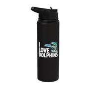 J'aime les dauphins Aquatic Adventure Sea Stainless Steel Insulated Water Bottle