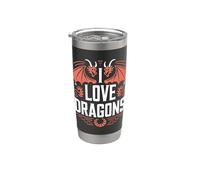 J'aime les dragons, une créature mythique fantastique Gobelet isotherme en acier inoxydable double paroi