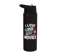 J'aime les films, bobine de film, caméra, clapet Stainless Steel Insulated Water Bottle
