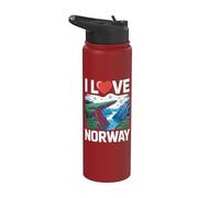 J'aime les paysages du fjord de Norvège, j'aime la nature Stainless Steel Insulated Water Bottle