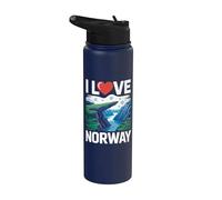 J'aime les paysages du fjord de Norvège, j'aime la nature Stainless Steel Insulated Water Bottle