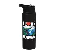 J'aime les paysages du fjord de Norvège, j'aime la nature Stainless Steel Insulated Water Bottle