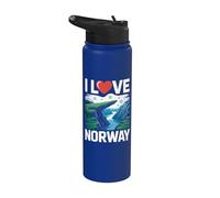 J'aime les paysages du fjord de Norvège, j'aime la nature Stainless Steel Insulated Water Bottle