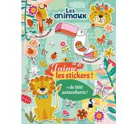 J'aime les stickers - Les animaux - + de 500 autocollants - Des stickers à colorier - Des stickers pailletés - Collectif - Hemma - broché - Document jeunesse