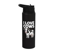 J'aime les vaches, la vie à la ferme, les amoureux des animaux Stainless Steel Insulated Water Bottle