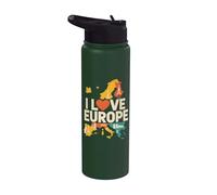 J'aime l'Europe Adventure Wanderlust Stainless Steel Insulated Water Bottle