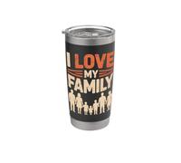 J'aime ma famille, l'unité, l'unité, les liens Gobelet isotherme en acier inoxydable double paroi